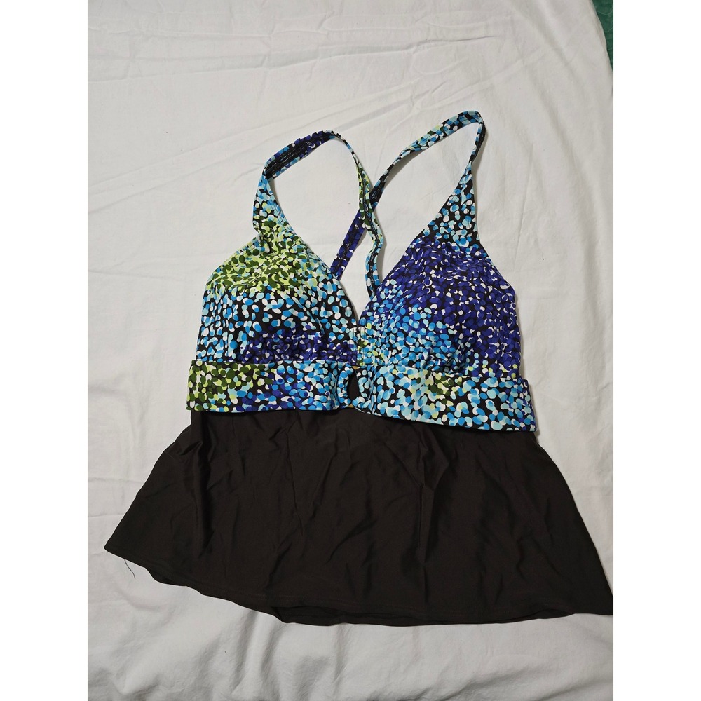 Christina Women's Plus Size Tankini Swimsuit Top Brown Skirted‎ Halter 
/0344